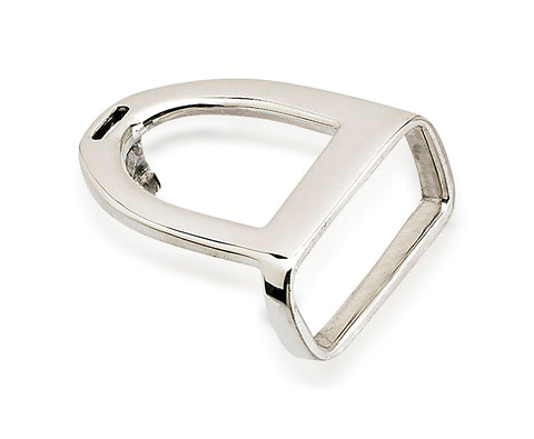 English Stirrup Belt Buckle, Sterling Silver - Rusty Brown