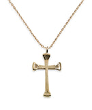 Nail Cross Necklace, 14k Gold