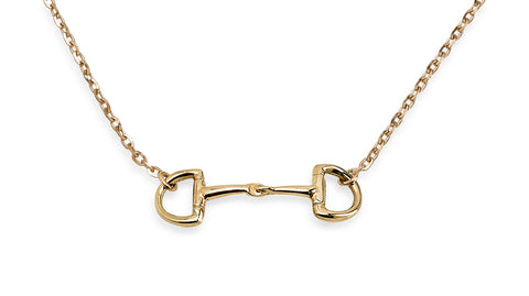 Snaffle Bit Necklace, 14k Gold