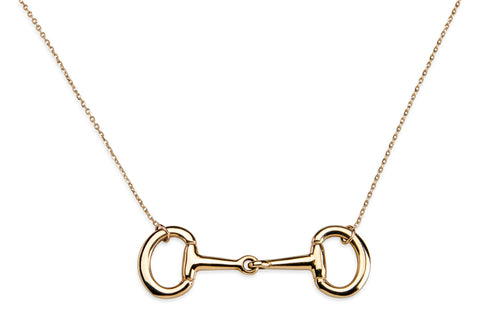 Large Snaffle Bit Necklace - Hinged, 14k Gold