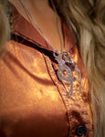 Western Bit Necklace, Sterling Silver - Rusty Brown