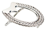 Braided Bar Shoe Buckle, Sterling Silver - Rusty Brown