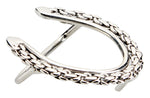 Braided Shoe Buckle, Sterling Silver - Rusty Brown