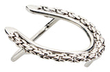 Braided Shoe Buckle, Sterling Silver - Rusty Brown