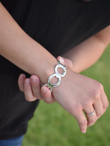 dress the part silver bracelet paparazzi Wedding Day Demure- White and Silver Bracelet- Paparazzi Accessories Chic Shimmer