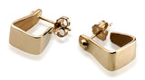 Western Stirrup Earrings, 14k Gold - Rusty Brown