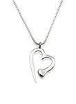 Nail Heart Necklace, Sterling Silver - Rusty Brown