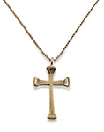 Nail Cross Necklace, 14k Gold - Rusty Brown