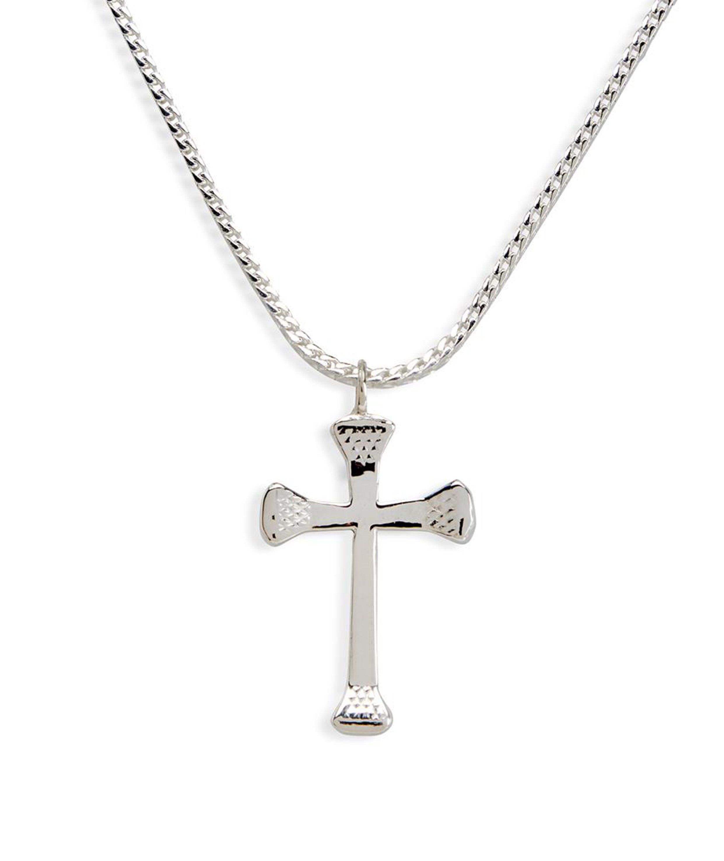 Silver Crucifix Necklace, Cross, Engraved, Christening Gift | Jewels 4 Girls