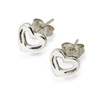 Shoe Heart Earrings, Sterling Silver - Rusty Brown