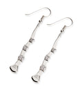 Crooked Nail Earrings with CZ, Sterling Silver - Rusty Brown