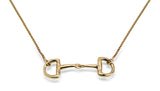 Snaffle Bit Necklace, 14k Gold - Rusty Brown