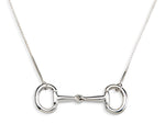 Large Snaffle Bit Necklace - Hinged, Sterling Silver - Rusty Brown