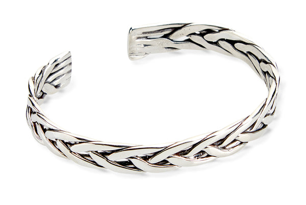 Braided Bracelet, Sterling Silver | Rusty Brown