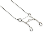 Curb Bit Necklace, Sterling Silver - Rusty Brown