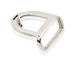 English Stirrup Belt Buckle, Sterling Silver - Rusty Brown