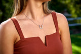 Front Toe Weight Necklace, Sterling Silver - Rusty Brown