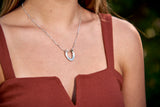 Concave Roadster Necklace, Sterling Silver - Rusty Brown