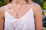 Nail Cross Necklace, 14k Gold - Rusty Brown